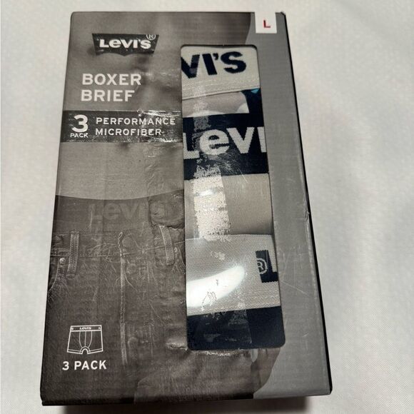 Levis Boxer Briefs Mens Large 3 Pack Performance Microfiber - Picture 1 of 3